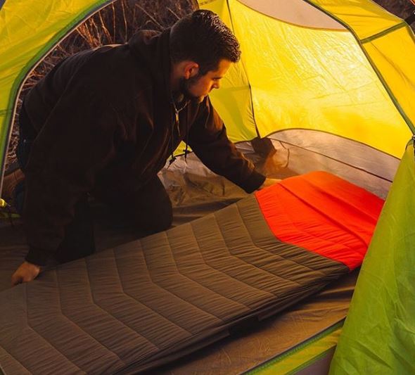 sleeping pad inside tent
