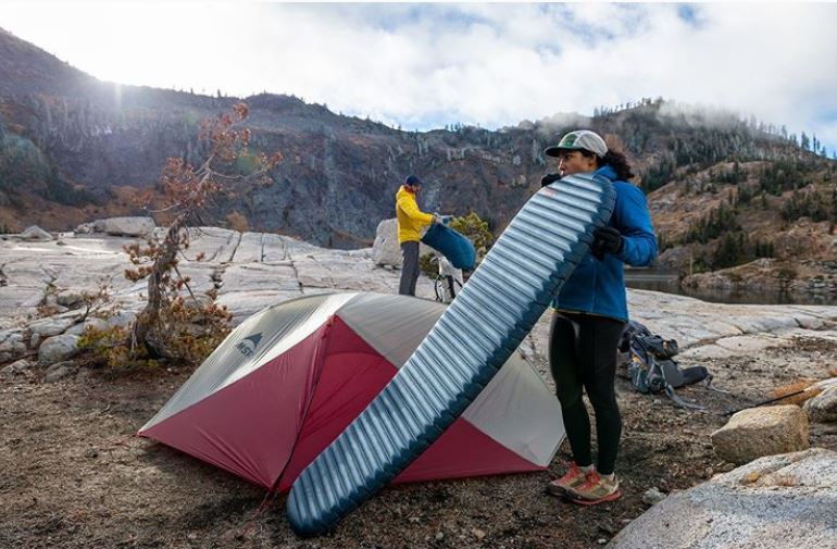 sleeping pad set-up