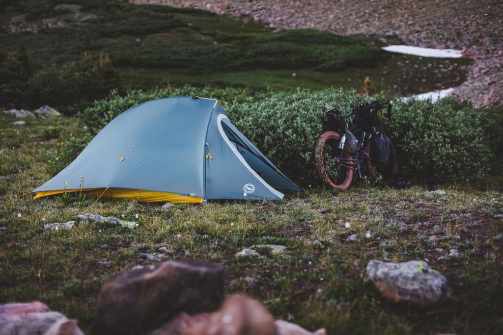tent and bike