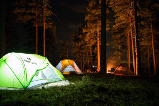 tent camp night