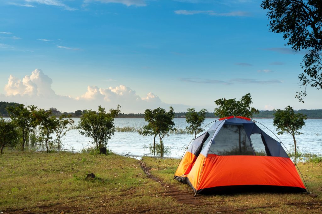 tent river side