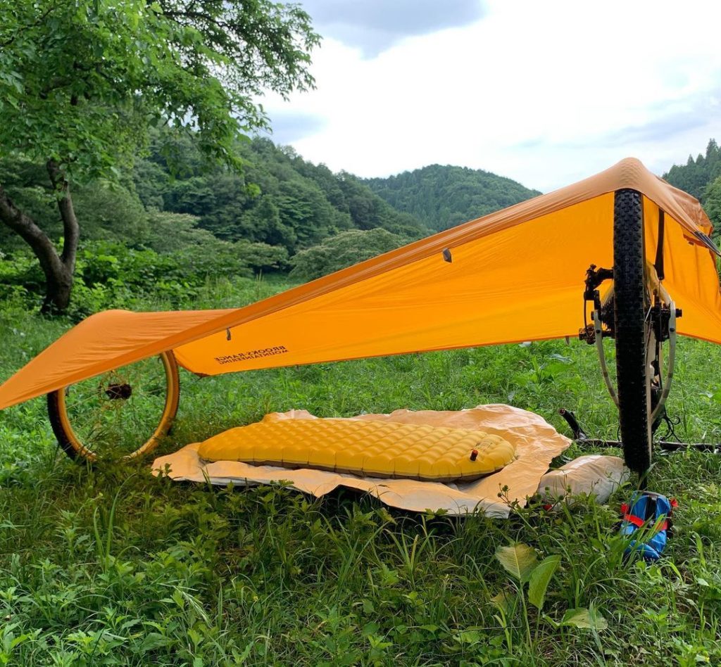 sleeping pad with bicycle